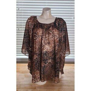 Size Small Lilly Lou Printed Semi-Sheer Top